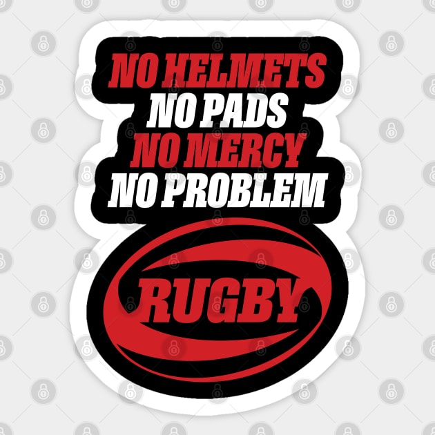 Rugby - No Helments Sticker by Vector Deluxe